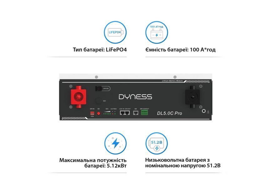 Акумулятор LiFePO4 Dyness DL5.0C (51.2В, 100Аг, 5.12 кВт&middot;год) Dyness DL5.0C фото