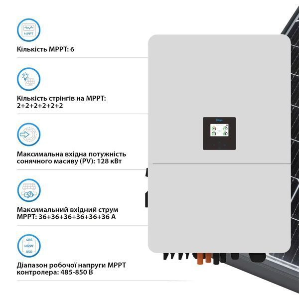 Гибридный инвертор Daeye SUN-80K-SG02HP3-EU-EM6 Солнечный инвертор 80кВт Инвертор 3 фазы 80кВт SUN-80K-SG02HP3-EU-EM6 фото